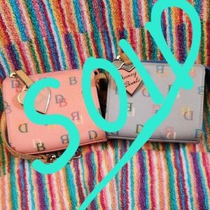 SOLD Sale Dooney And Bourke Rare IT girl Wallet Y2k Rainbow Multi Color